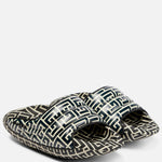 Balmain - Men's Quilted Leather B-it Monogram Sandals