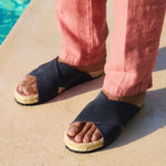 Manebi - Suede Crossed Bands Sandals Hamptons Espadrilles