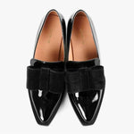 All Black - Women Pat & Bow Pointed Heel