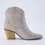 Cushionaire - Women's Bravo Sparkly Rhinestone Western Cowboy Ankle Boots