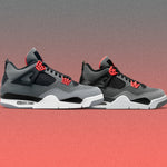 Air Jordan 4 Retro 'Infrared' (GS) - Dark Grey/Infrared 23/Black Cement Grey