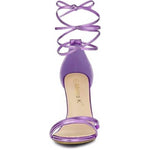 Allegra K - Women's Open Toe Lace Up Stiletto 4" Heels Sandals