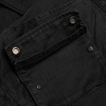 Herringbone Cotton Cargo Pants - Black