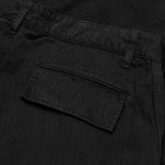 Herringbone Cotton Cargo Pants - Black