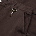 Herringbone Cotton Cargo Pants - Brown