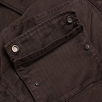 Herringbone Cotton Cargo Pants - Brown