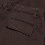 Herringbone Cotton Cargo Pants - Brown