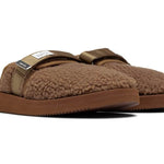 Suicoke x John Elliott Sherpa Fleece Sliders - Brown